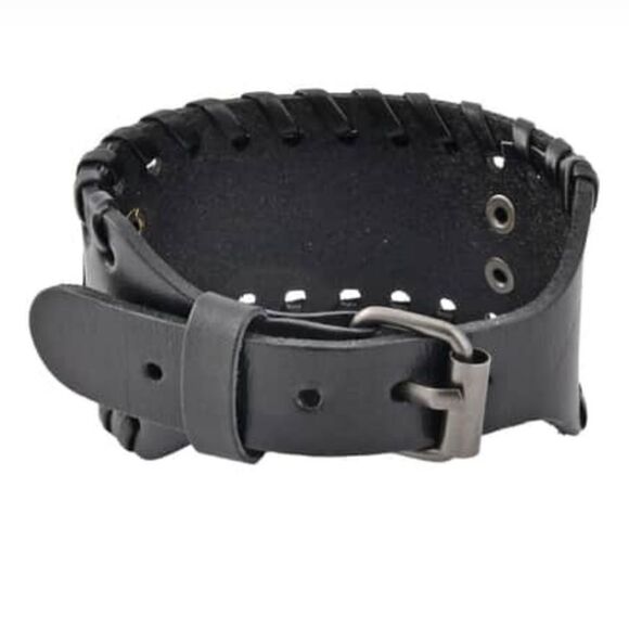 Black Genuine Leather and Dualtone Adjustable Bracelets - Picture 5 of 16